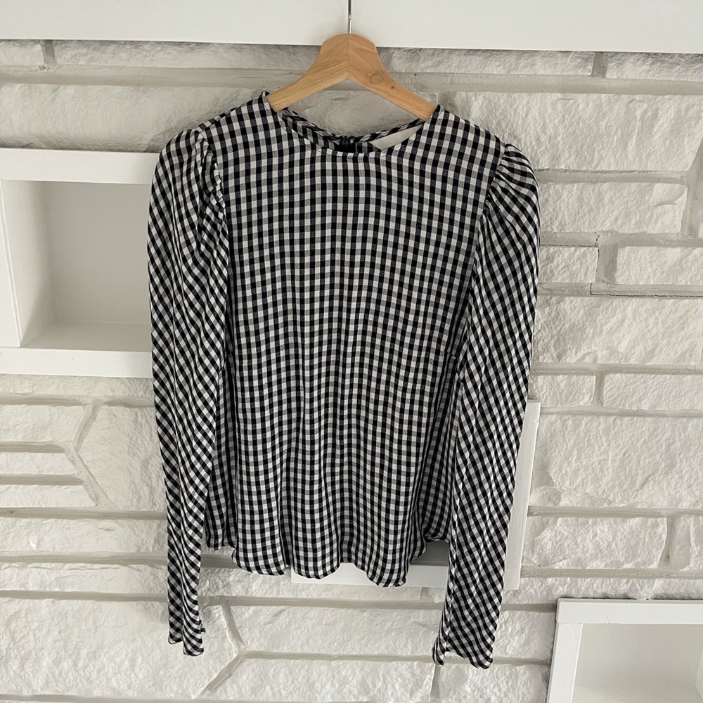 H&M Navy/White grid  shirt | Size S